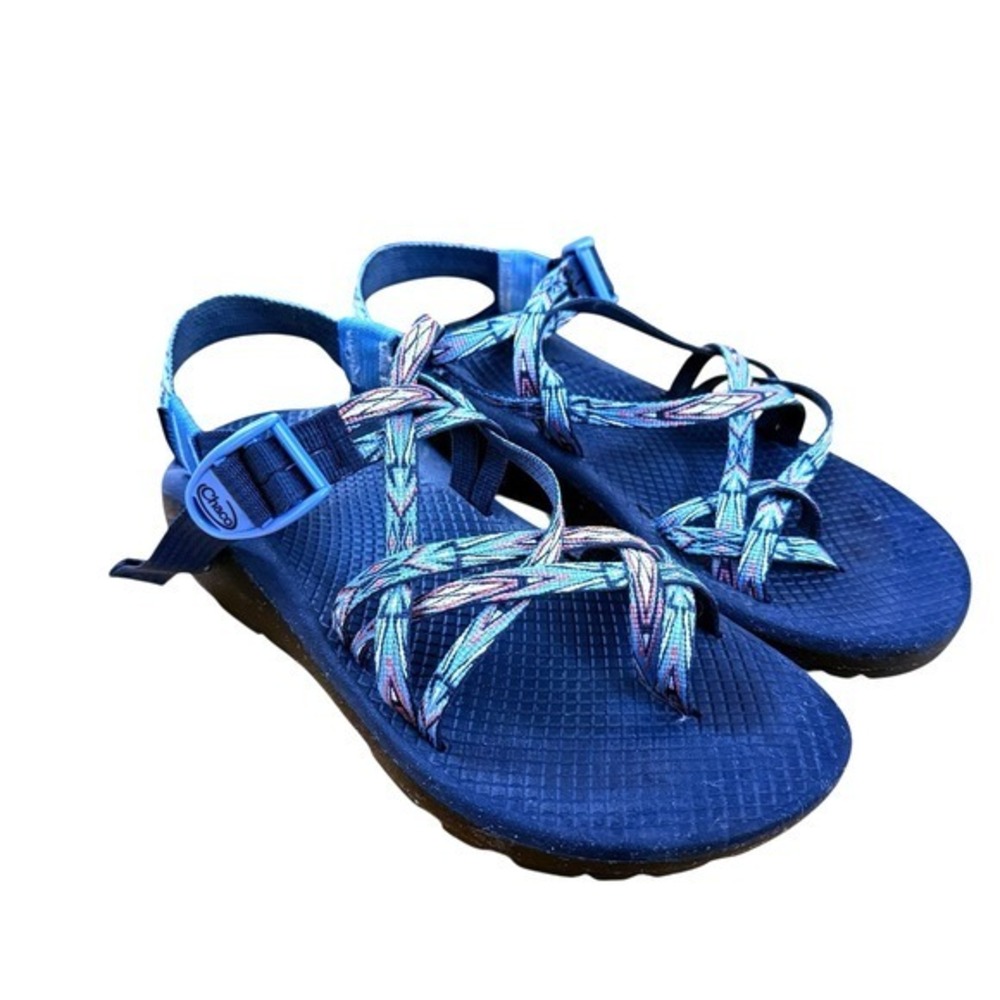 Chaco Z/Cloud 2 Sandals Womens 7 Pre-Owned Strappy Athletic Blue Toe Loop Hiking